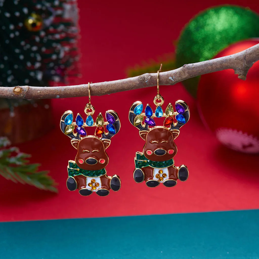 Christmas Bow & Tassel Drop Earrings