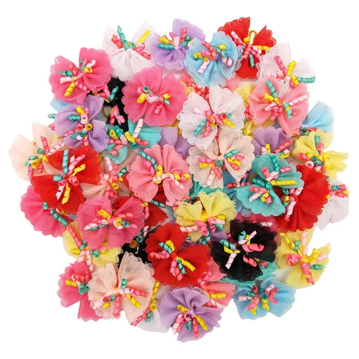 Christmas Pet Hair Bows — Mixed Set of 20