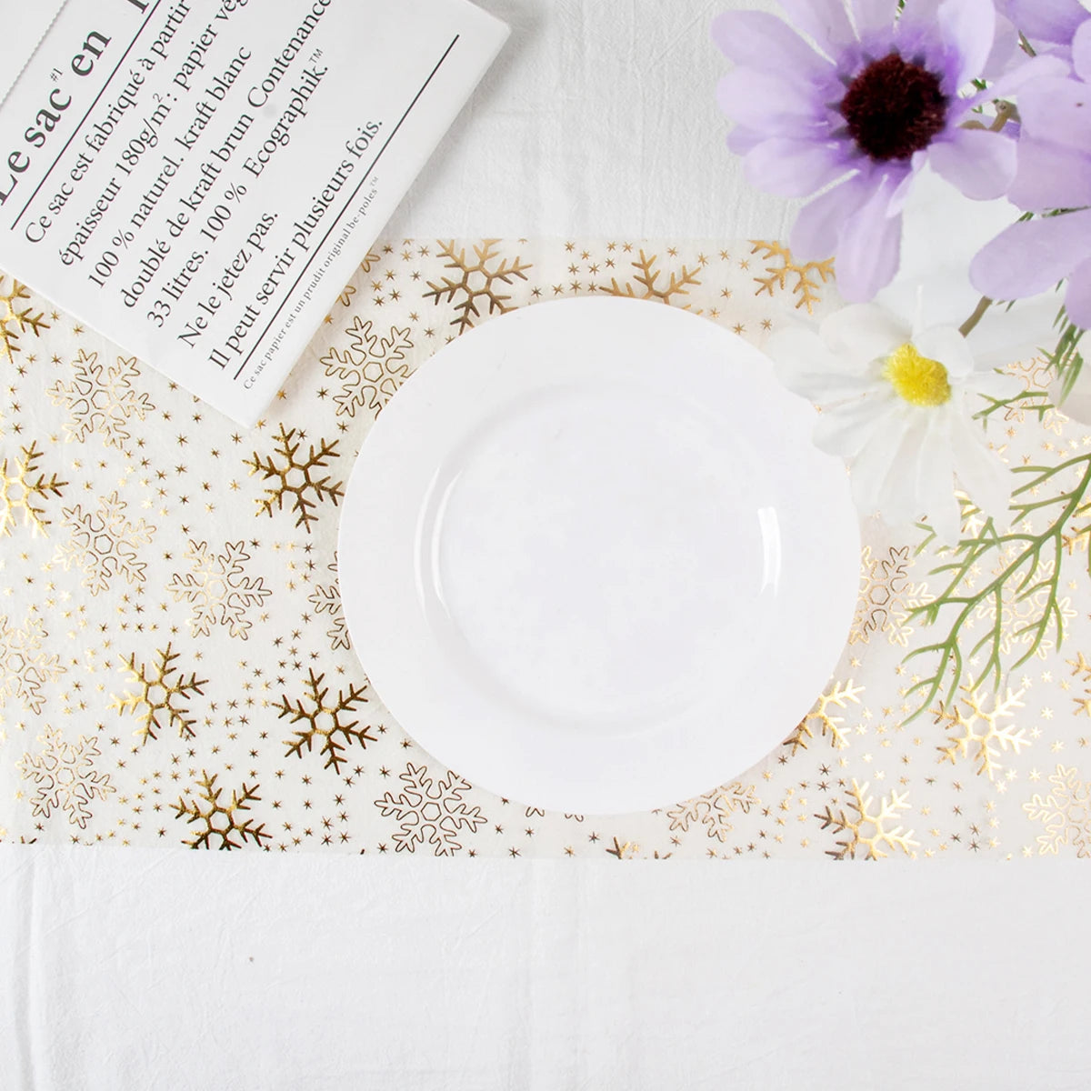 Gold Snowflake Mesh Table Runner