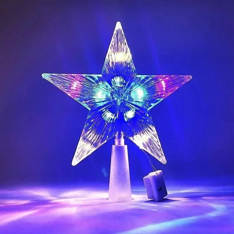 Glitter Star Christmas Tree Topper — 15 cm