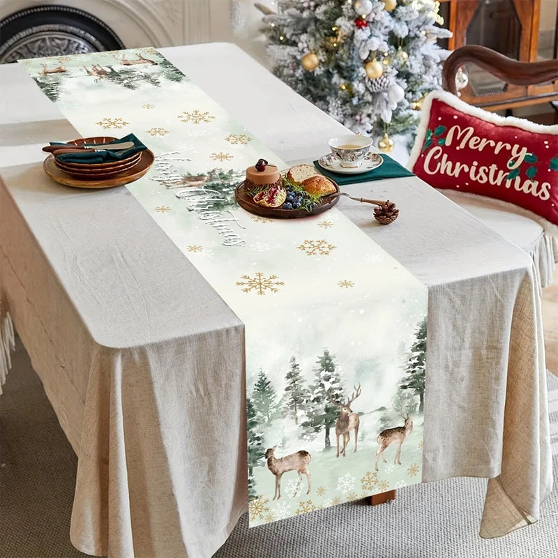 Merry Christmas Patterned Table Runner