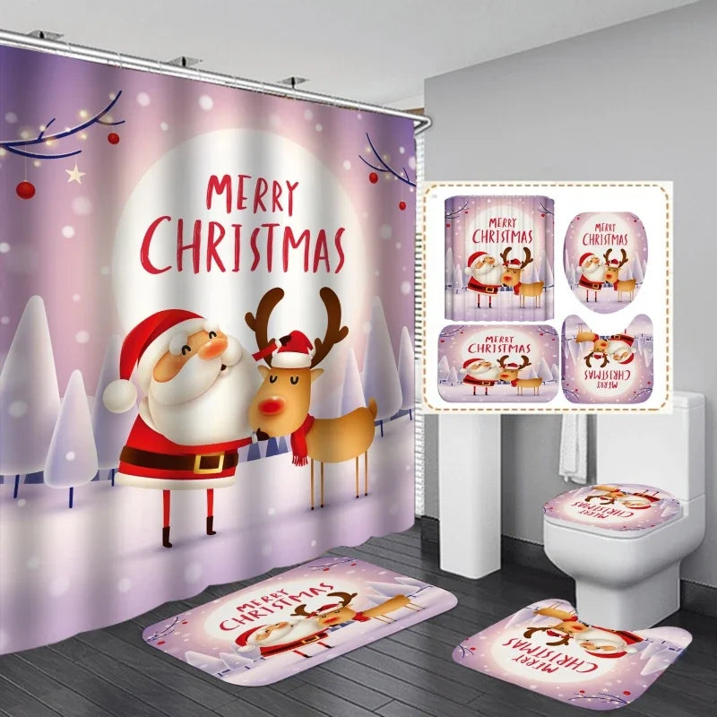 Christmas Bathroom Decor — 4-Piece Set