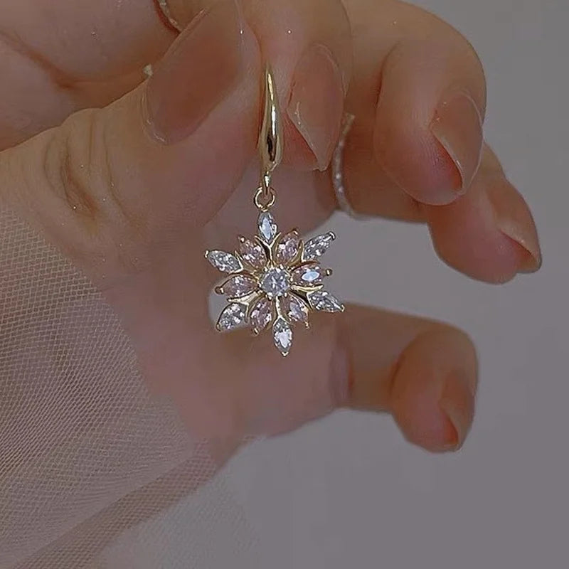 Gold-Tone Snowflake Earrings