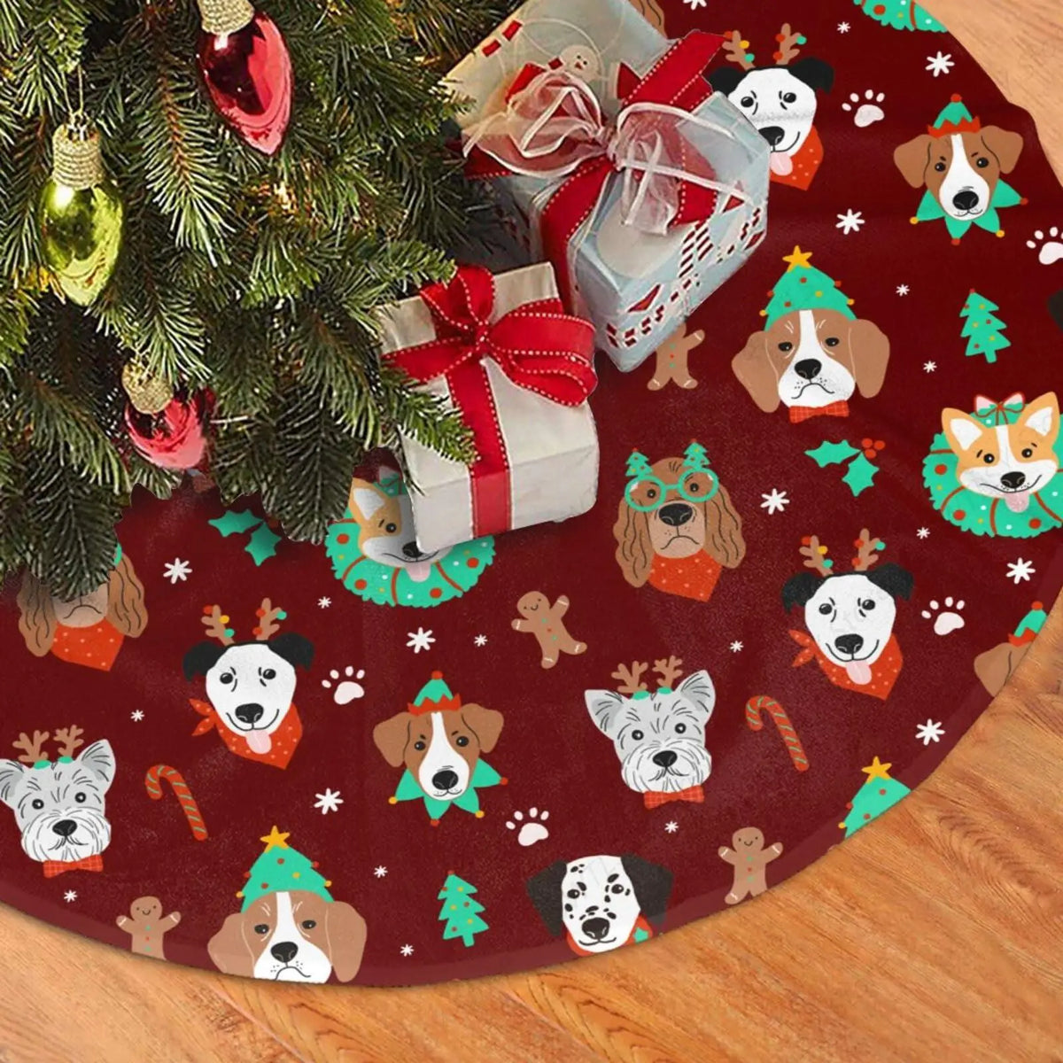 Christmas Dog Tree Skirt — 48 in