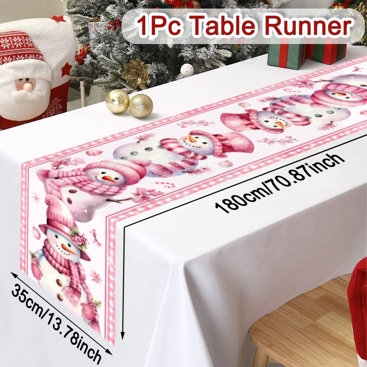 Santa & Holiday Motif Table Runner