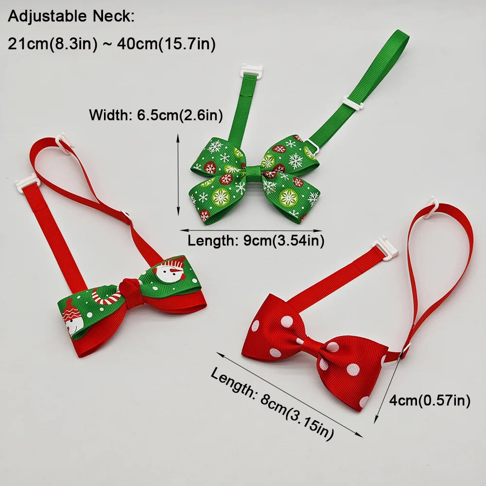 Christmas Pet Bow Ties — Assorted Set of 10