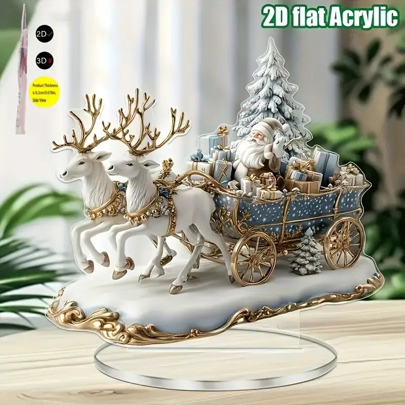 Santa and Reindeer Sleigh Table Decoration