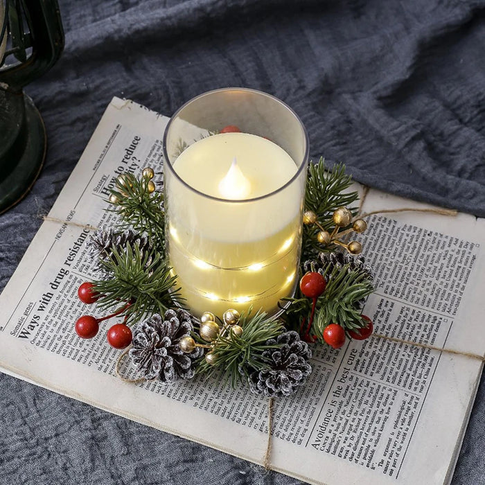 Pine and Berry Candle Ring