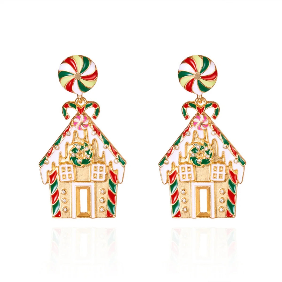 Candy House Christmas Drop Earrings