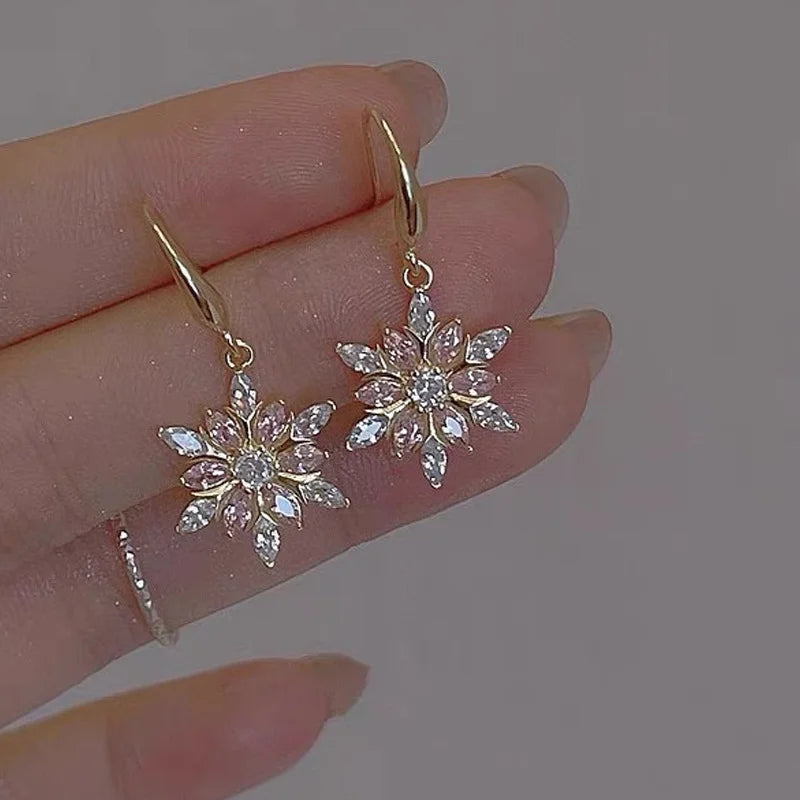 Gold-Tone Snowflake Earrings