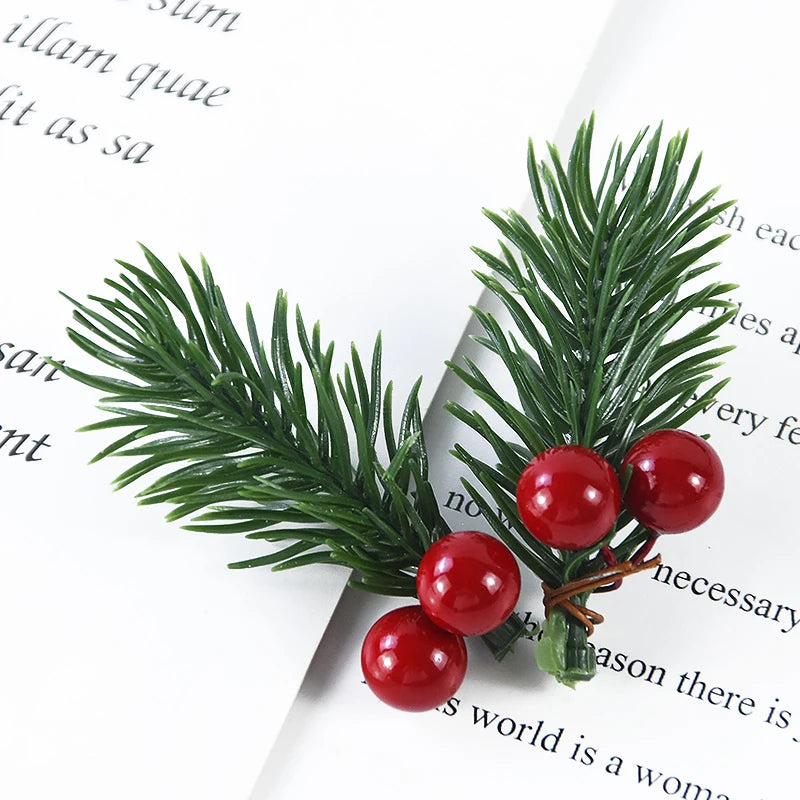 Christmas Berry & Pinecone Picks — Set of 10