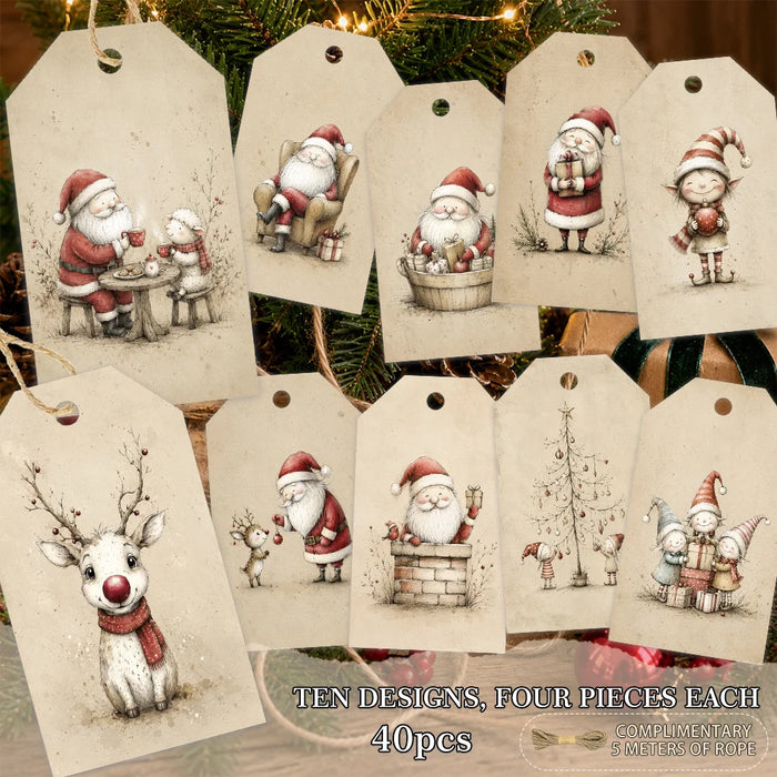 Santa Christmas Gift Tags — Pack of 40