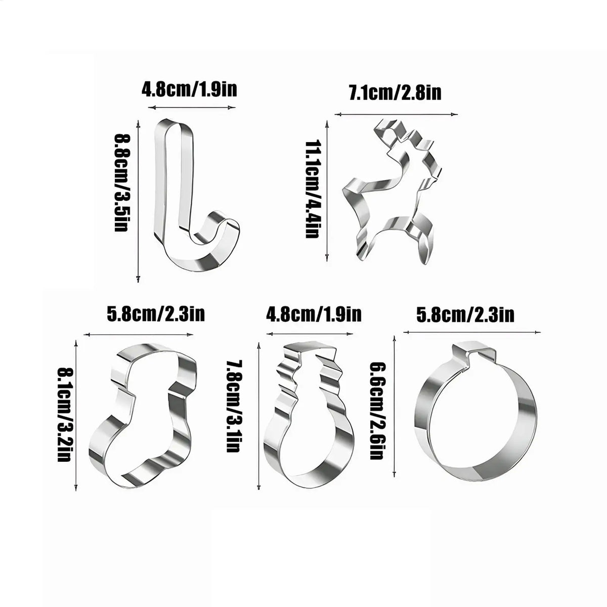 Christmas Cookie Cutters — Six-Piece Steel Set