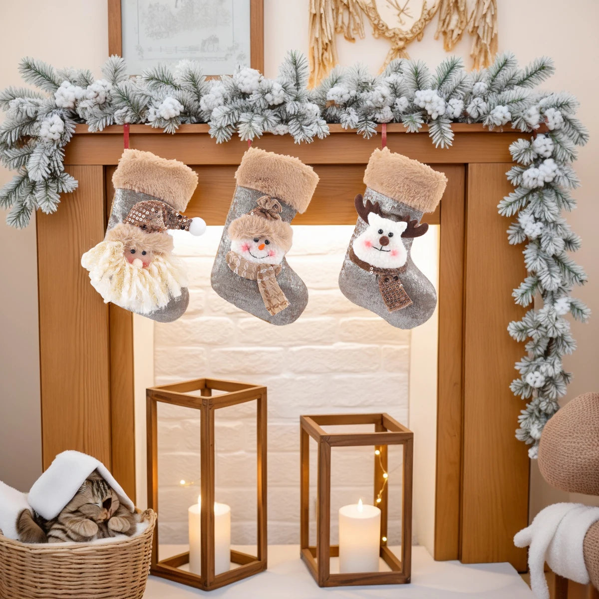 Mini Christmas Stocking Gift Bags — Set of 3