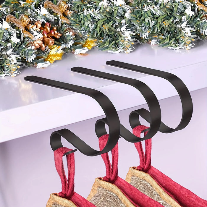 Curved Iron Stocking Hangers — Set of 4