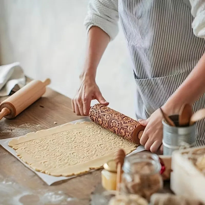 Snowflake Embossed Rolling Pin