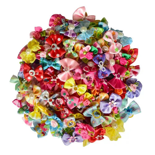 Christmas Pet Hair Bows — Mixed Set of 20