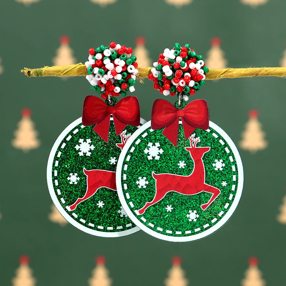 Mirror Acrylic Christmas Statement Earrings