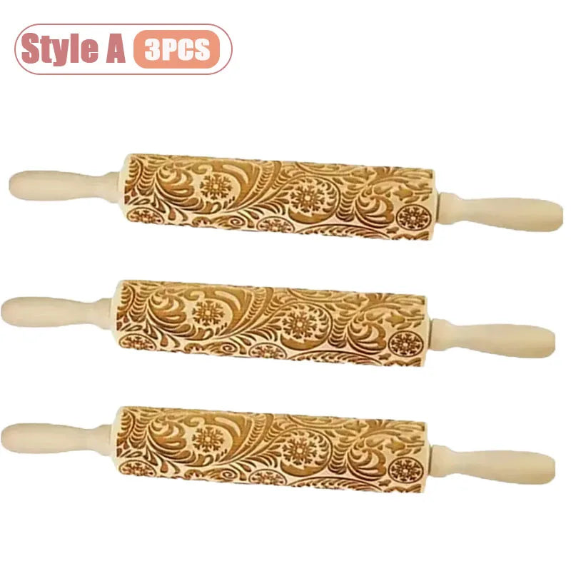 Snowflake Embossed Rolling Pin