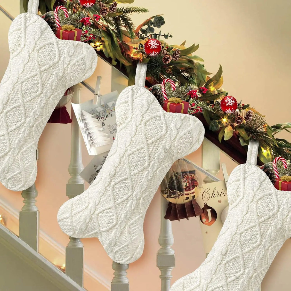 Knitted Bone Christmas Stocking for Dogs