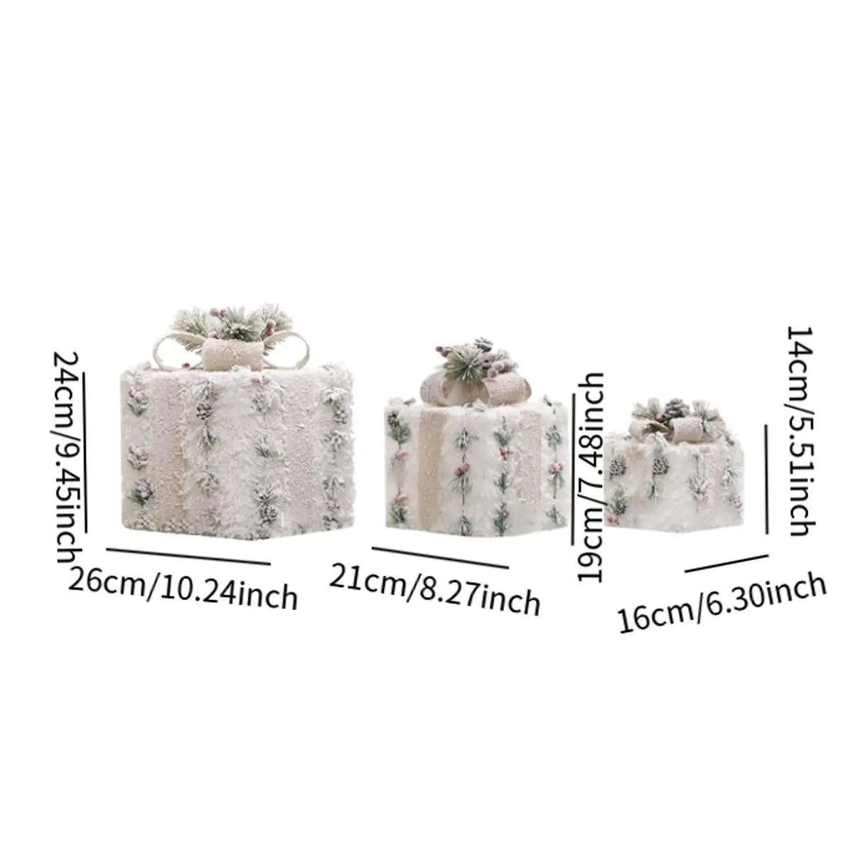 Bow-Topped Lighted Christmas Gift Boxes