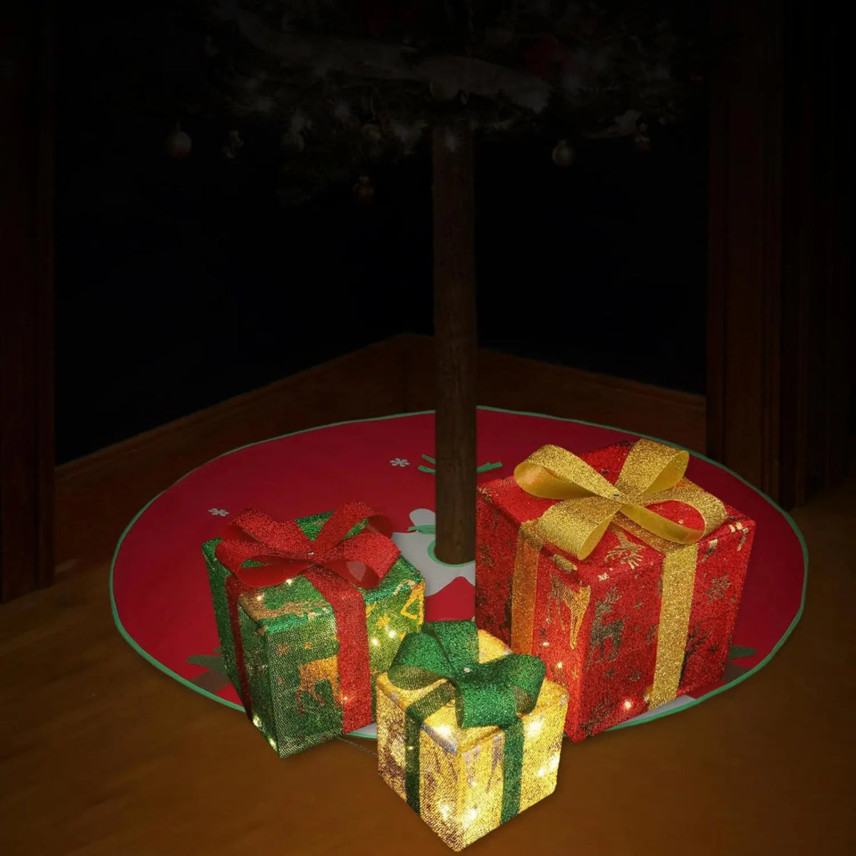 Lighted Christmas Gift Boxes — Set of 3