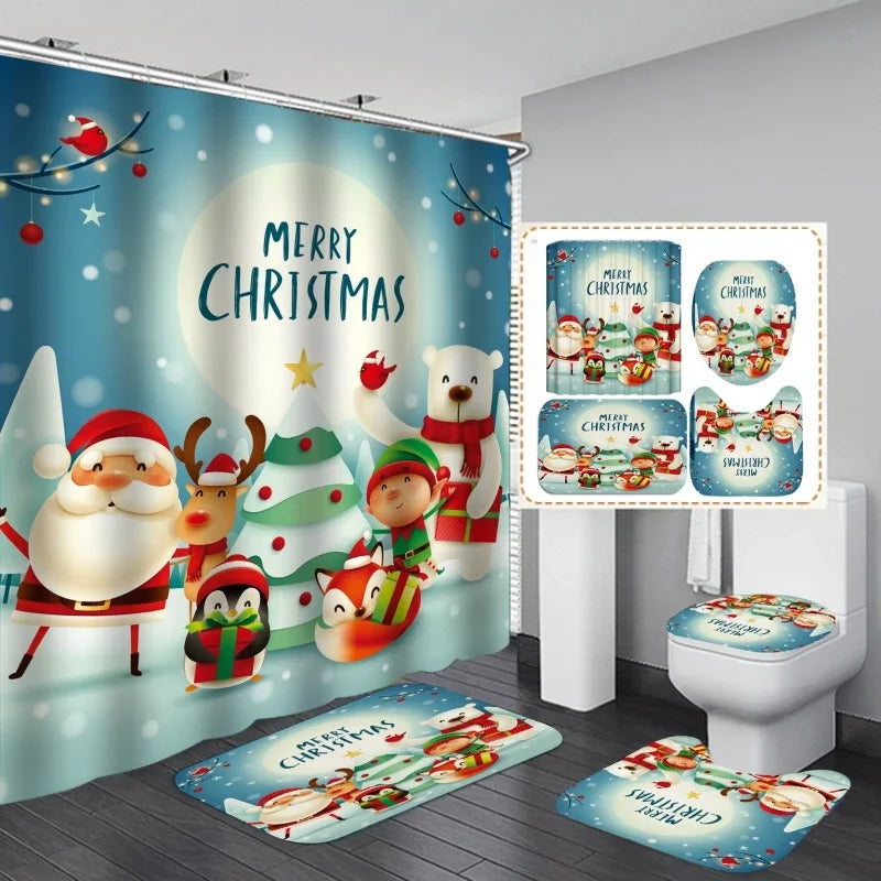 Christmas Bathroom Decor — 4-Piece Set
