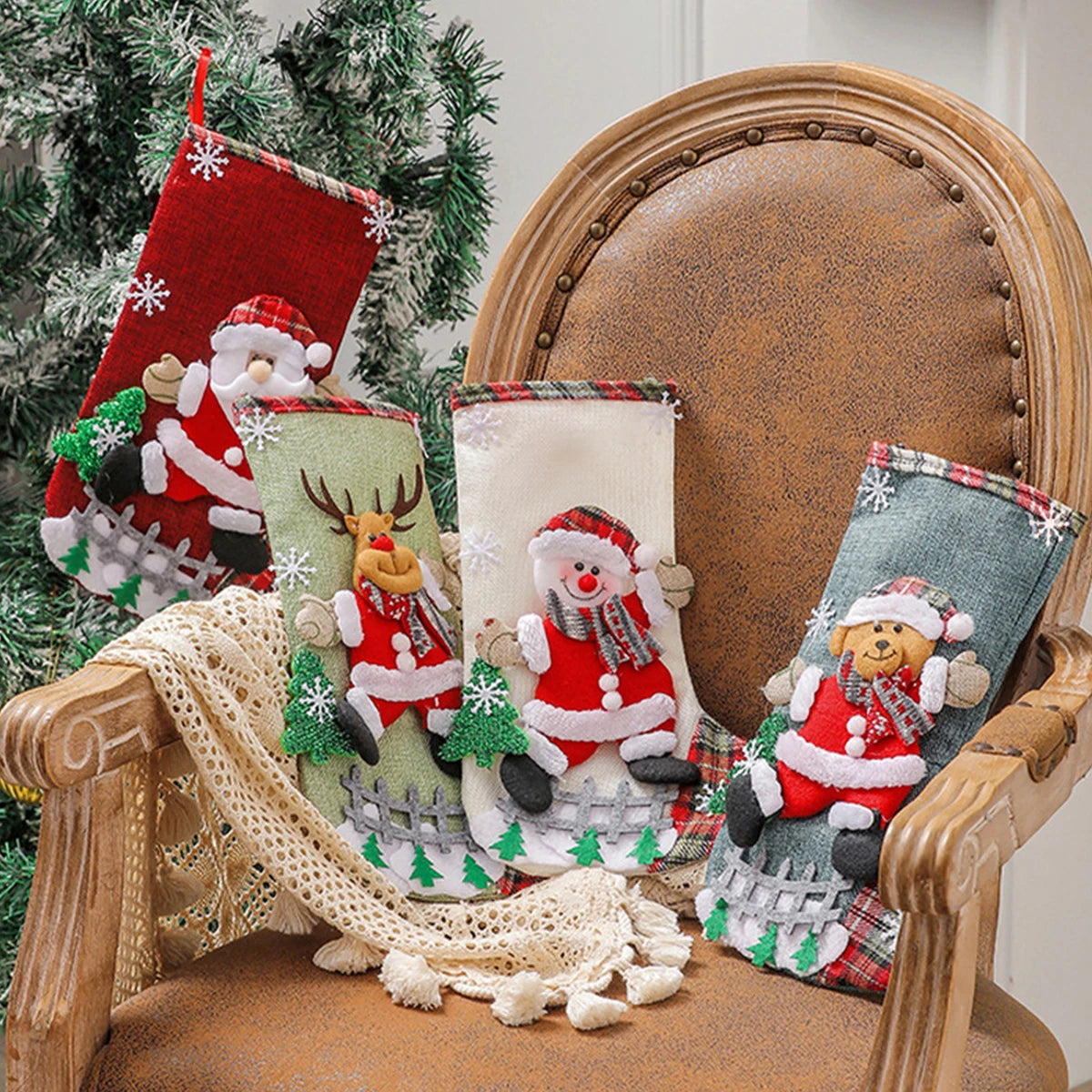 Drawstring Christmas Stocking Gift Bag