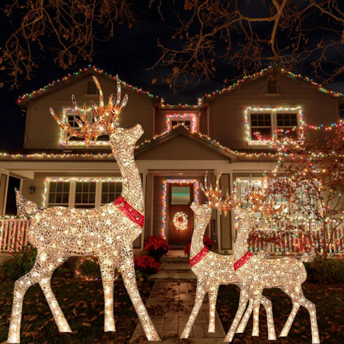 Gold-Tone Reindeer Yard Decoration