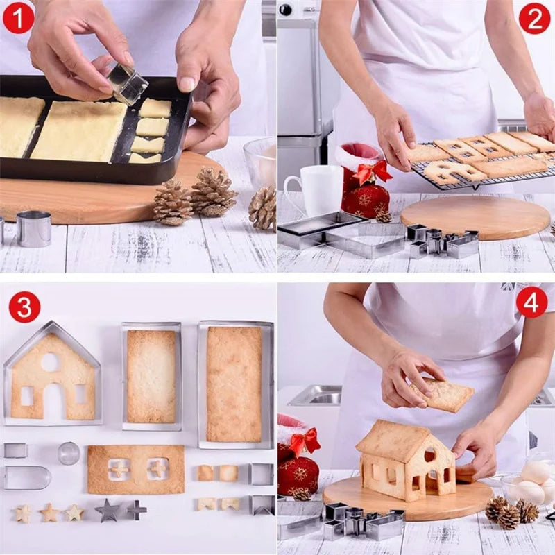 Gingerbread House Stainless-Steel Cookie Cutters