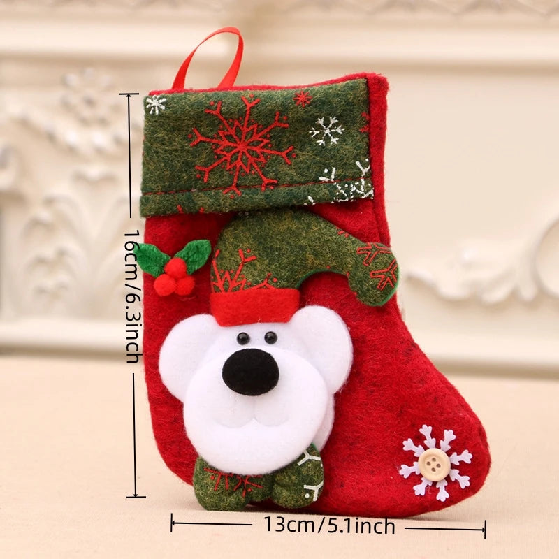 Mini 3D Christmas Stockings — Set of 6