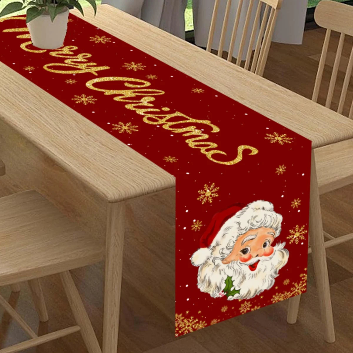 Santa & Holiday Motif Table Runner