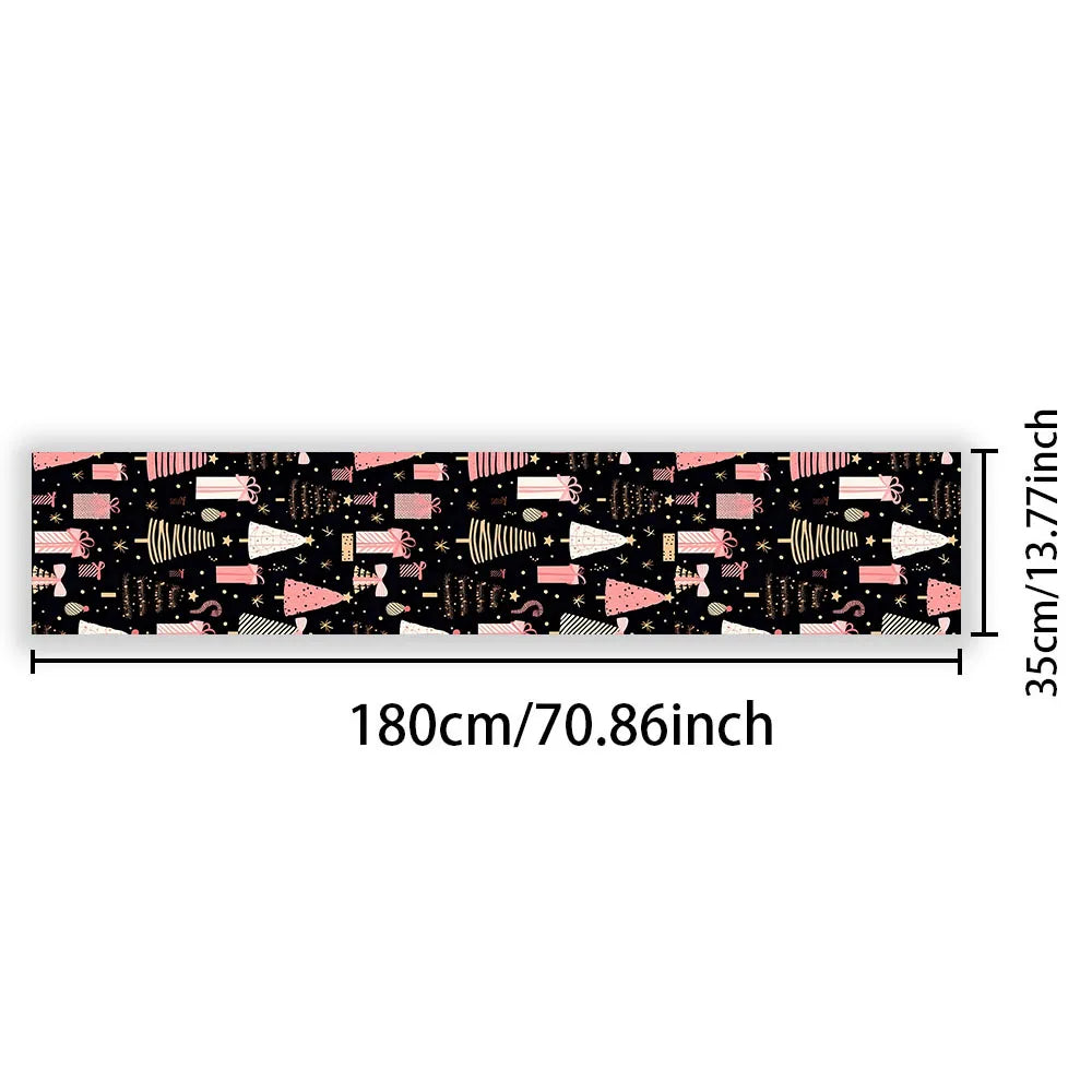 Pink Christmas Tree & Gift Table Runner