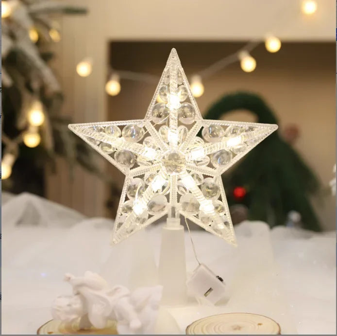 Glitter Star Christmas Tree Topper — 15 cm