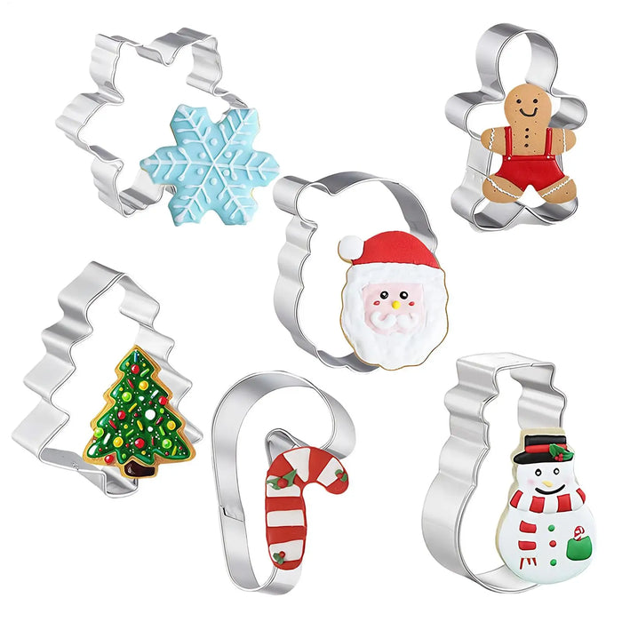 Christmas Cookie Cutters — Six-Piece Steel Set