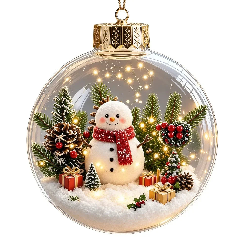 Clear Christmas Scene Ball Ornament