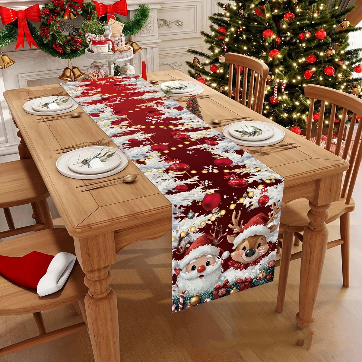 Santa Christmas Table Runner
