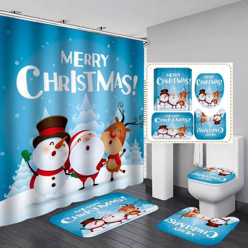 Christmas Bathroom Decor — 4-Piece Set