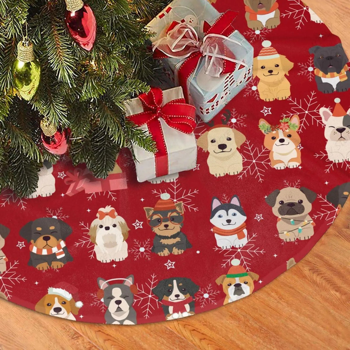 Christmas Dog Tree Skirt — 48 in