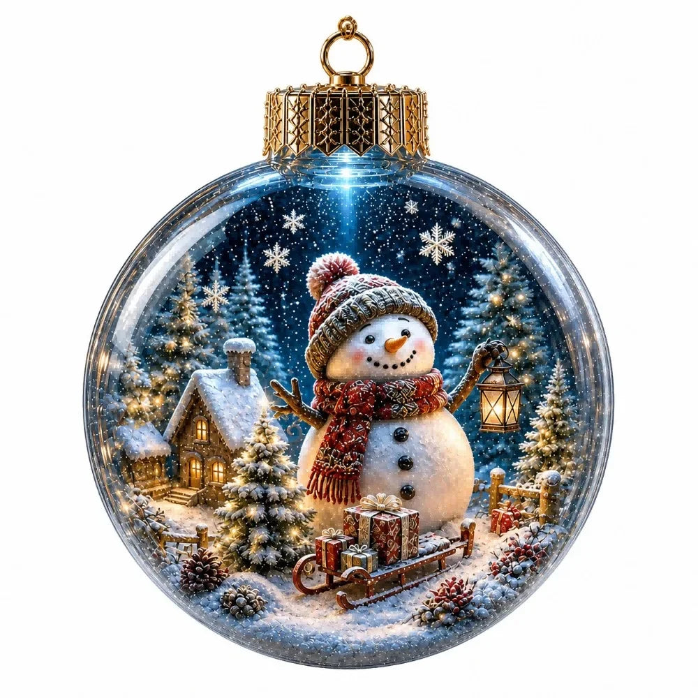 Clear Christmas Scene Ball Ornament