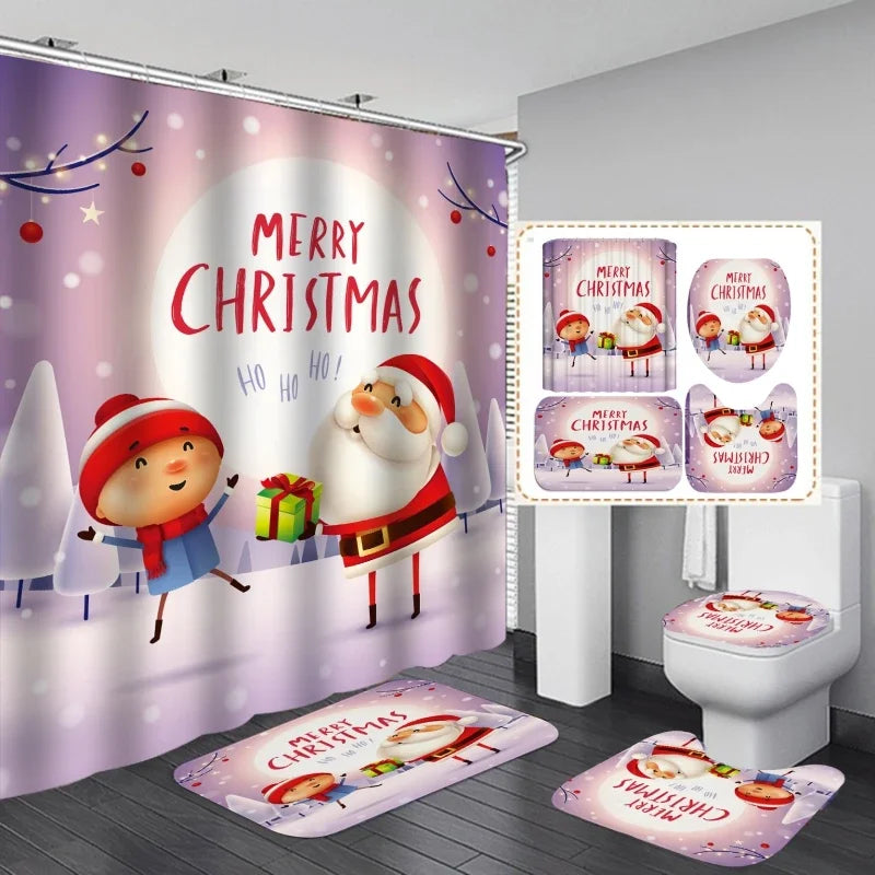 Christmas Bathroom Decor — 4-Piece Set