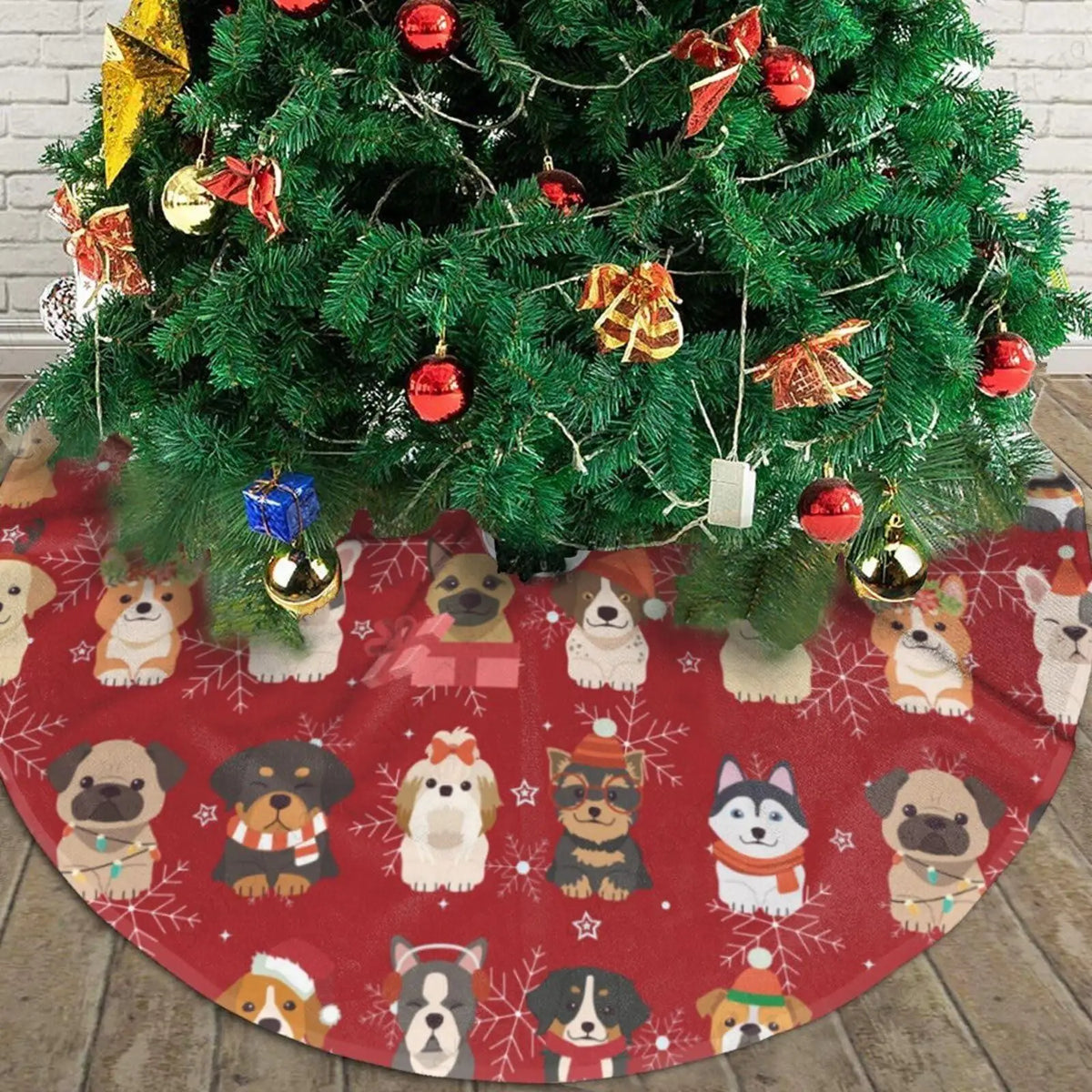 Christmas Dog Tree Skirt — 48 in