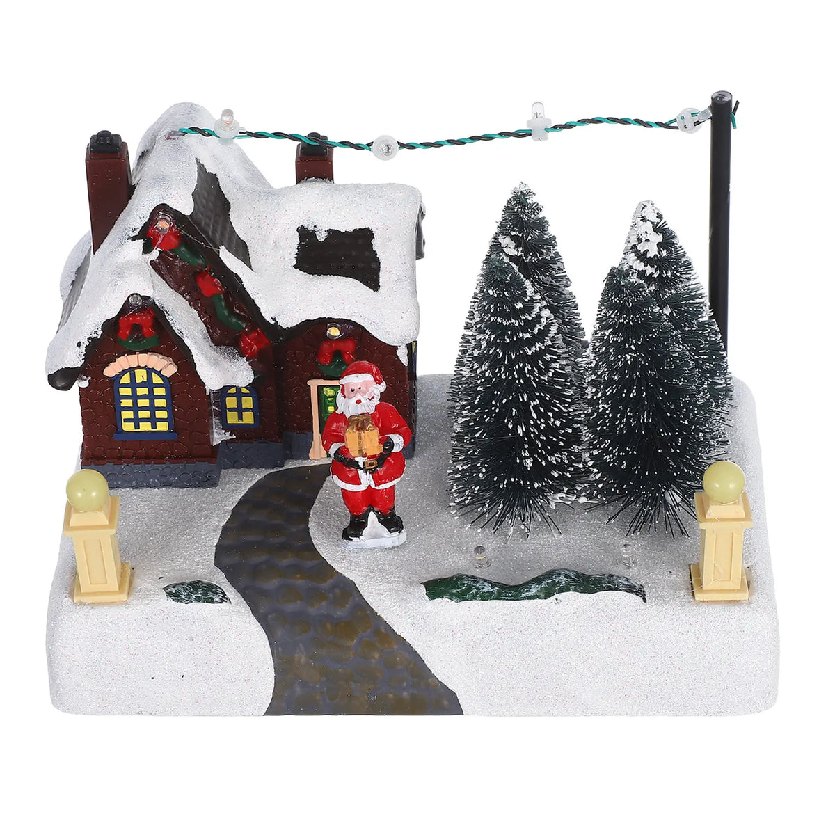 Lighted Christmas Village Music Box