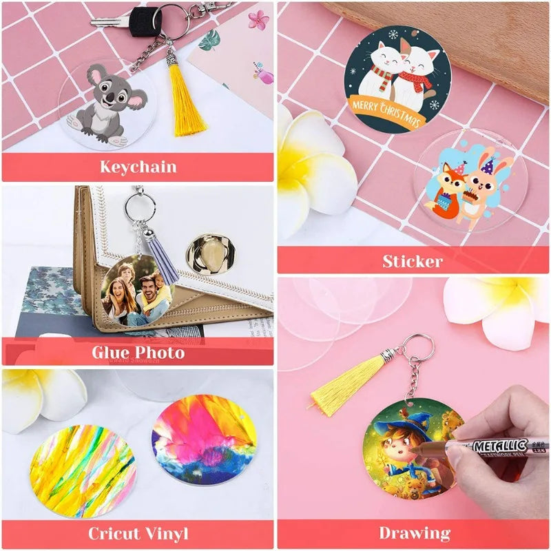 Clear Round Acrylic Ornament Blanks — 5 cm