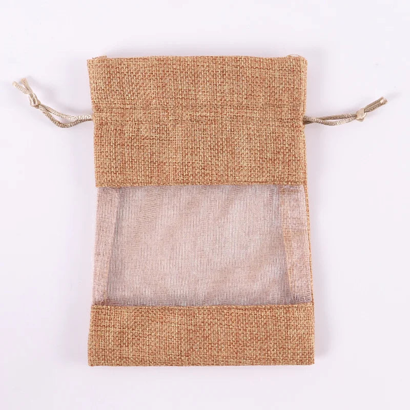 Windowed Drawstring Gift Bags
