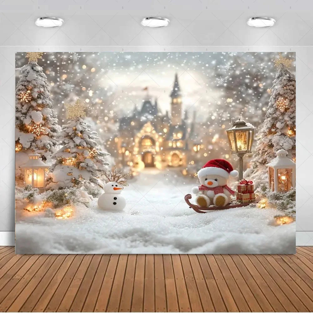 White Winter Christmas Photo Backdrop