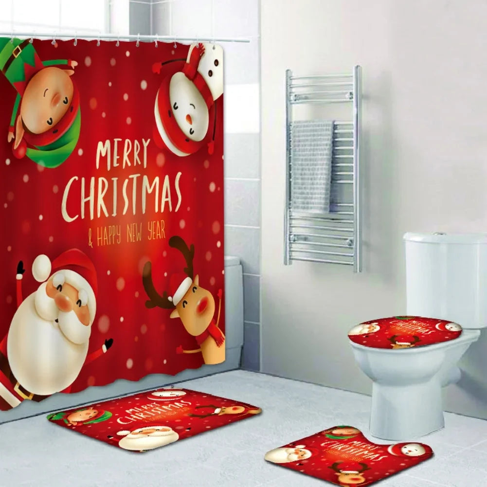 Christmas Bathroom Decor — 4-Piece Set