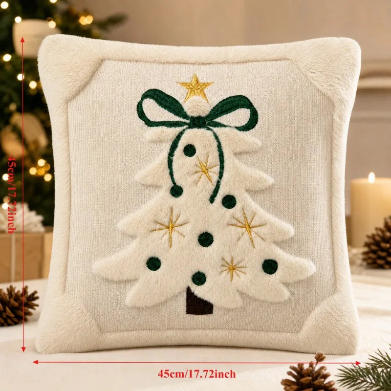 Velvet Christmas Tree Pillow Cover