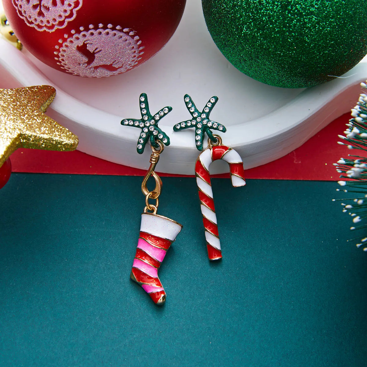 Christmas Motif Drop Earrings