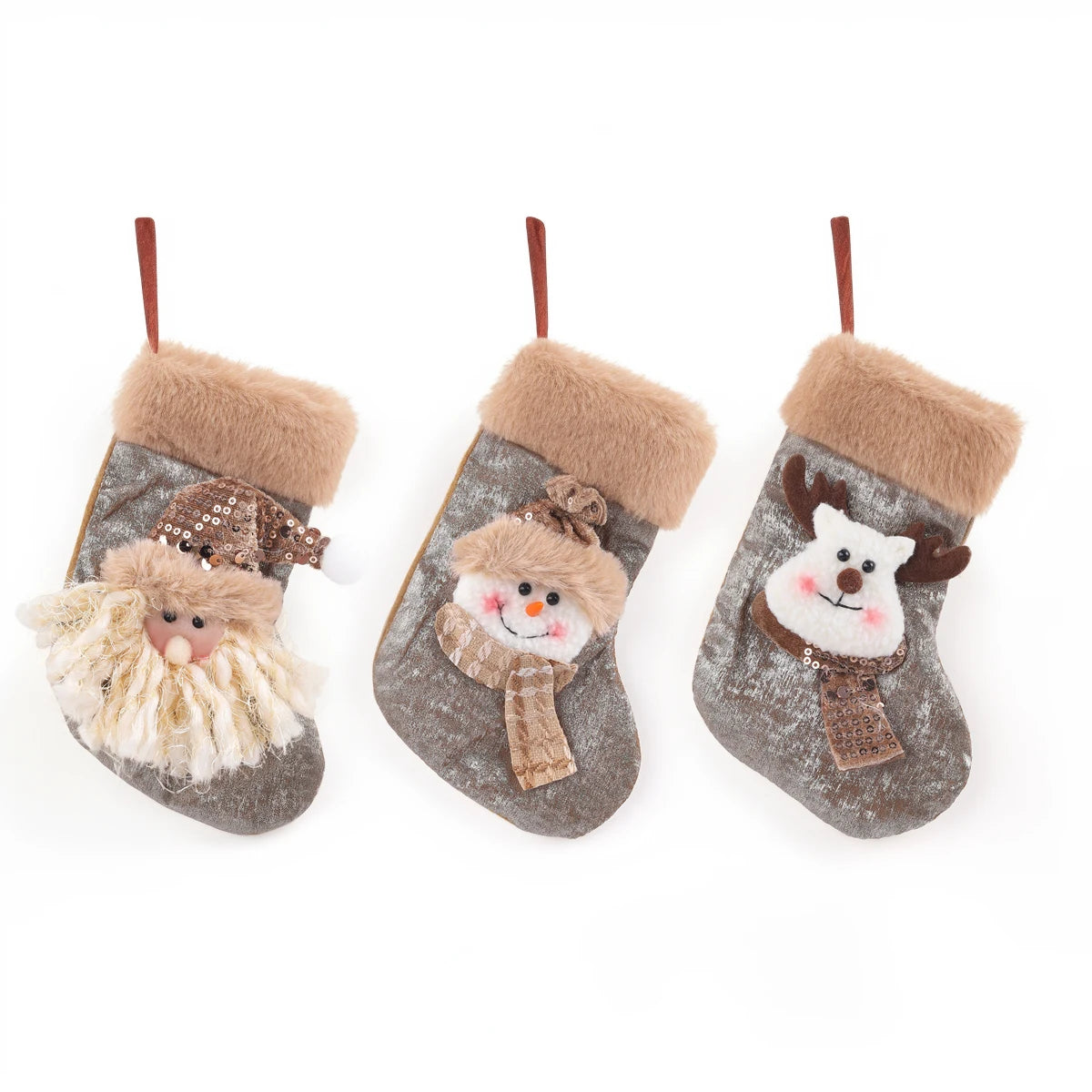 Mini Christmas Stocking Gift Bags — Set of 3